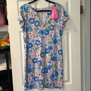Lilly Pulitzer Sophiletta Short Sleeve Dress Conch Shell Rumor Has It NEW SZ L